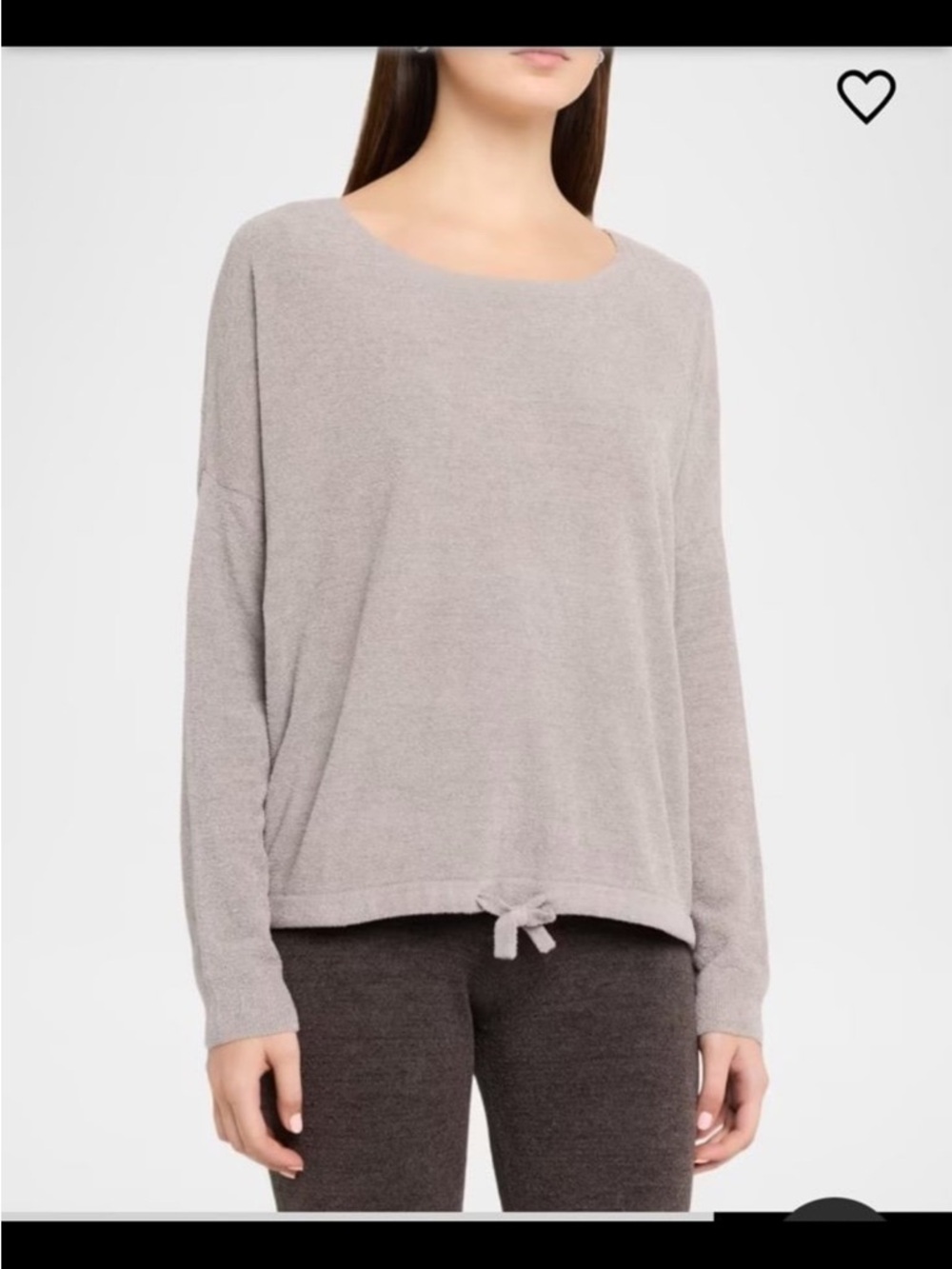 Barefoot Dreams CozyChic Ultra Lite Slouchy Pullover Sweater Drawstring Small